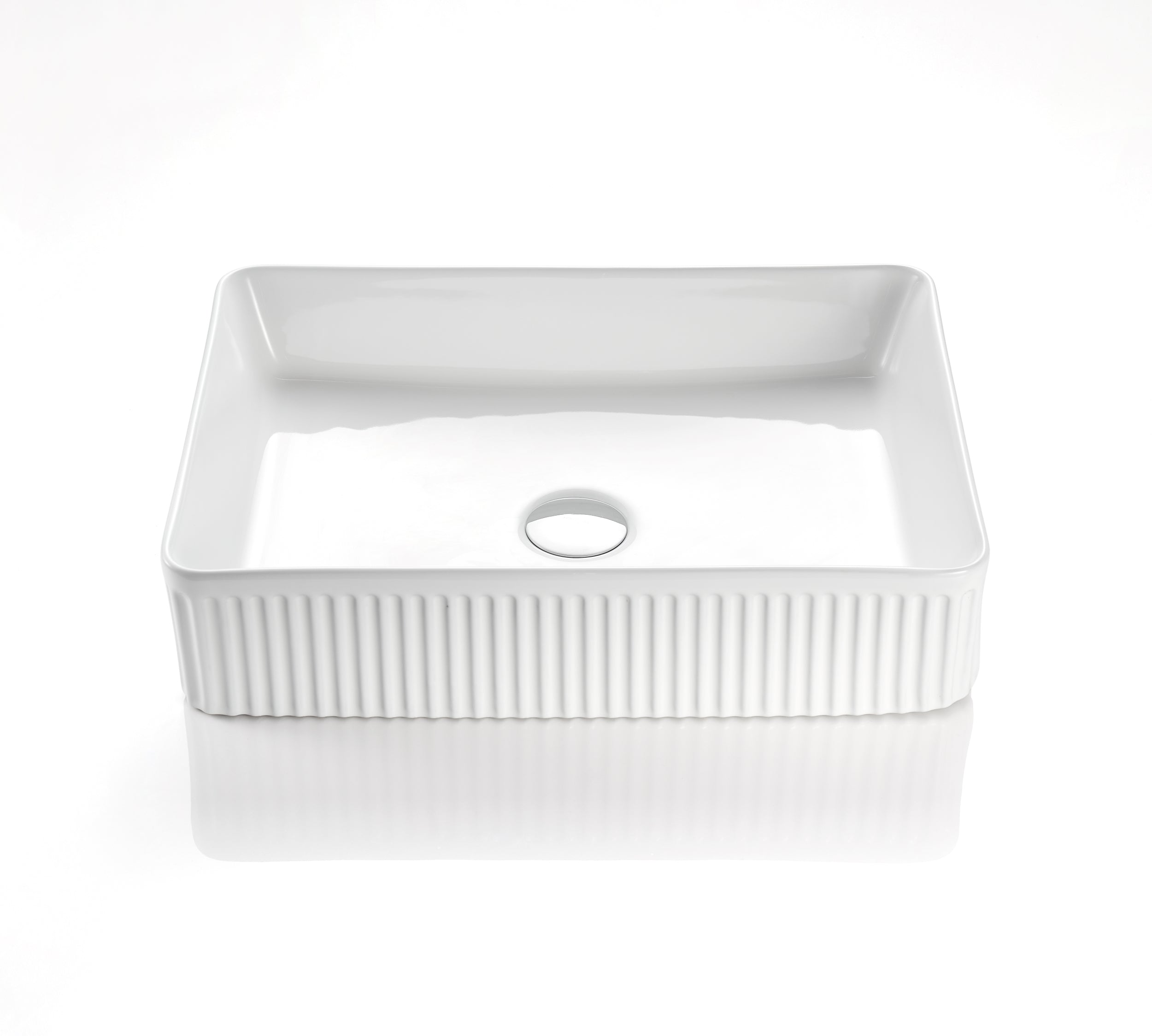 FLUTED RECTANGULAR BASIN | 580X350