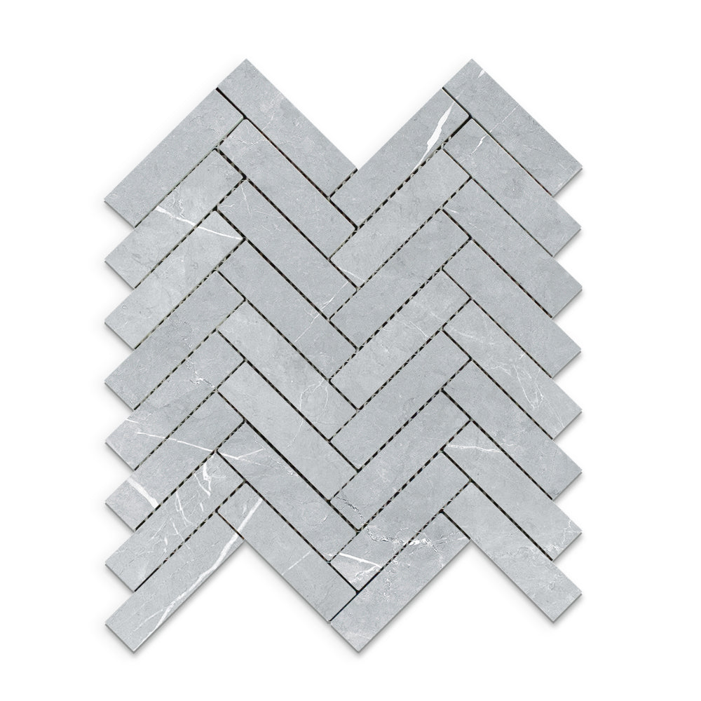 BRACCA LIGHT GREY | HERRINGBONE MOSAIC SHEET | 287X281MM