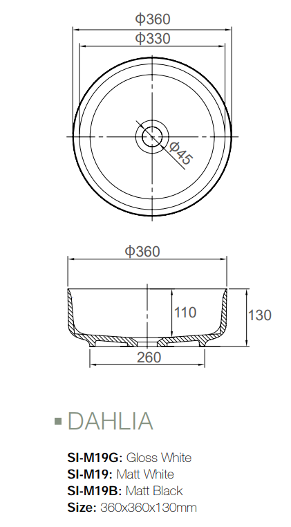DAHLIA | ABOVE SOLID SURFACE BASIN