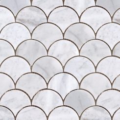 BIANCO CARRARA | MARBLE FAN MOSAIC SHEET | 235X245MM