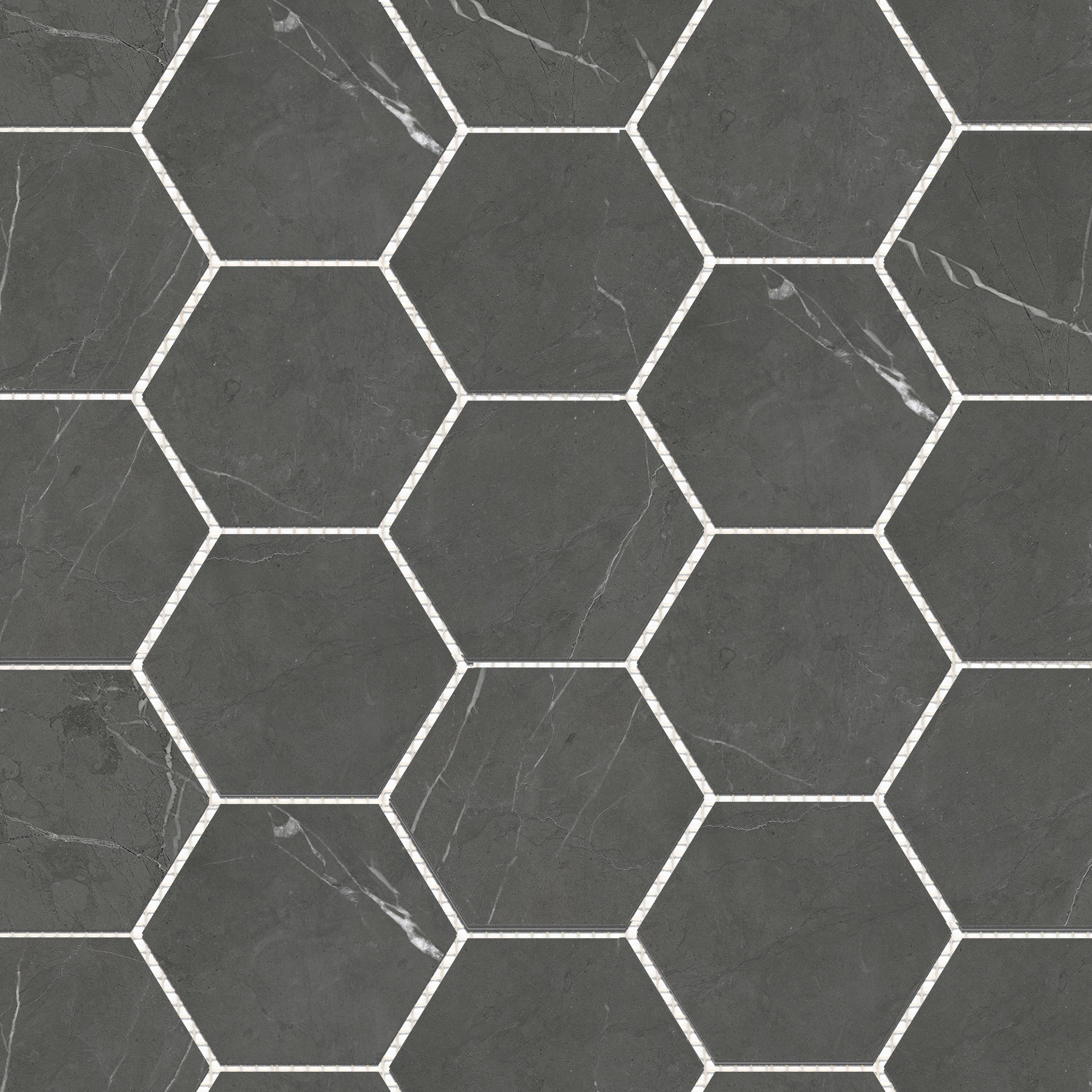 BRACCA DARK GREY | HEXAGON MOSAIC SHEET | 292X252MM