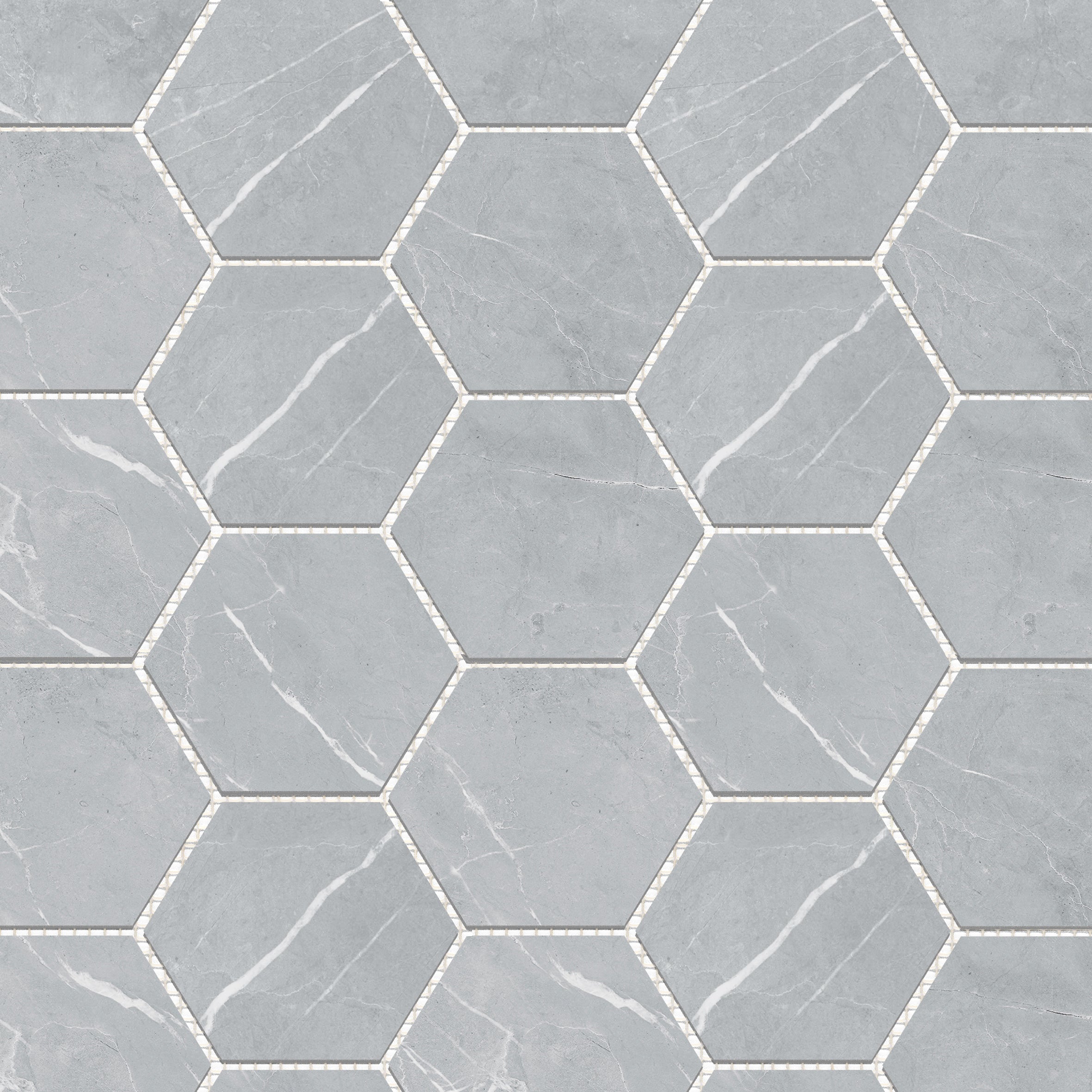 BRACCA LIGHT GREY | HEXAGON MOSAIC SHEET | 292X252MM