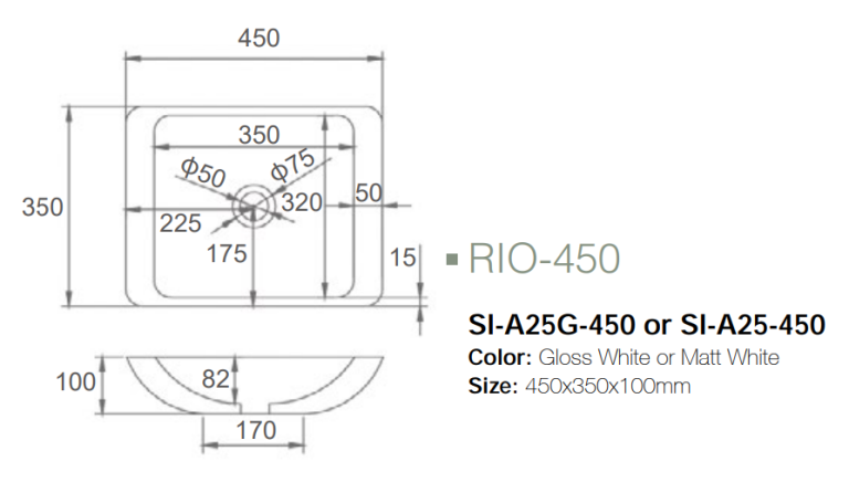 RIO-450 | ABOVE SOLID SURFACE BASIN